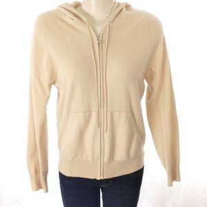 White + Warren Cream Zip Hoodie Sweatshirt